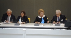 15 September 2016 Speaker Gojkovic and Russian Federation Council Chairperson Matviyenko at the signing of the Cooperation Agreement between PABSEC and IPA CIS